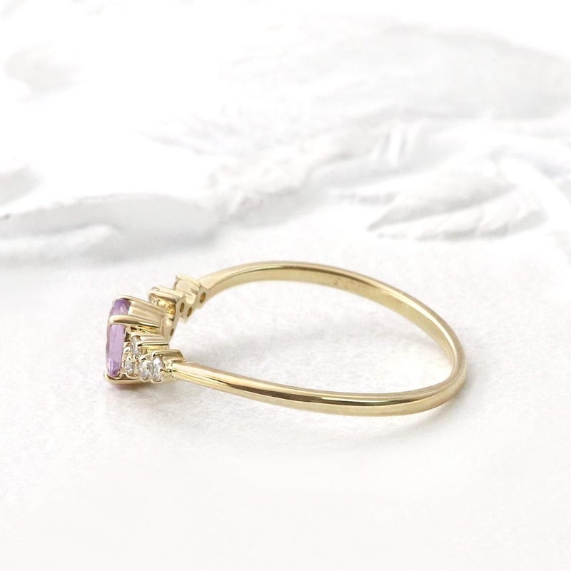 K10YG ダイヤモンド＆ライトアメジストリング_09