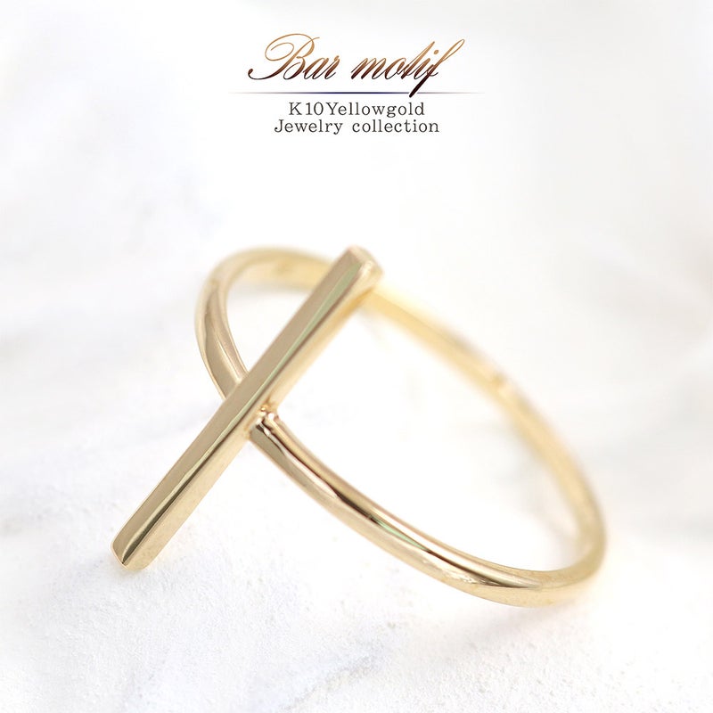 K10YG バーモチーフ ピンキーリング_01