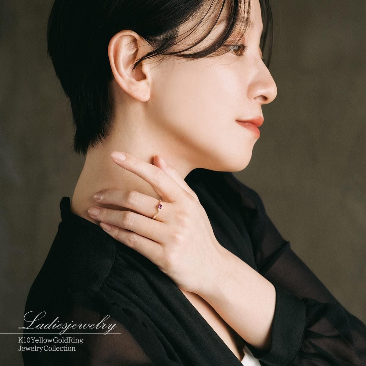 K10YG ロードライトガーネットリング_11