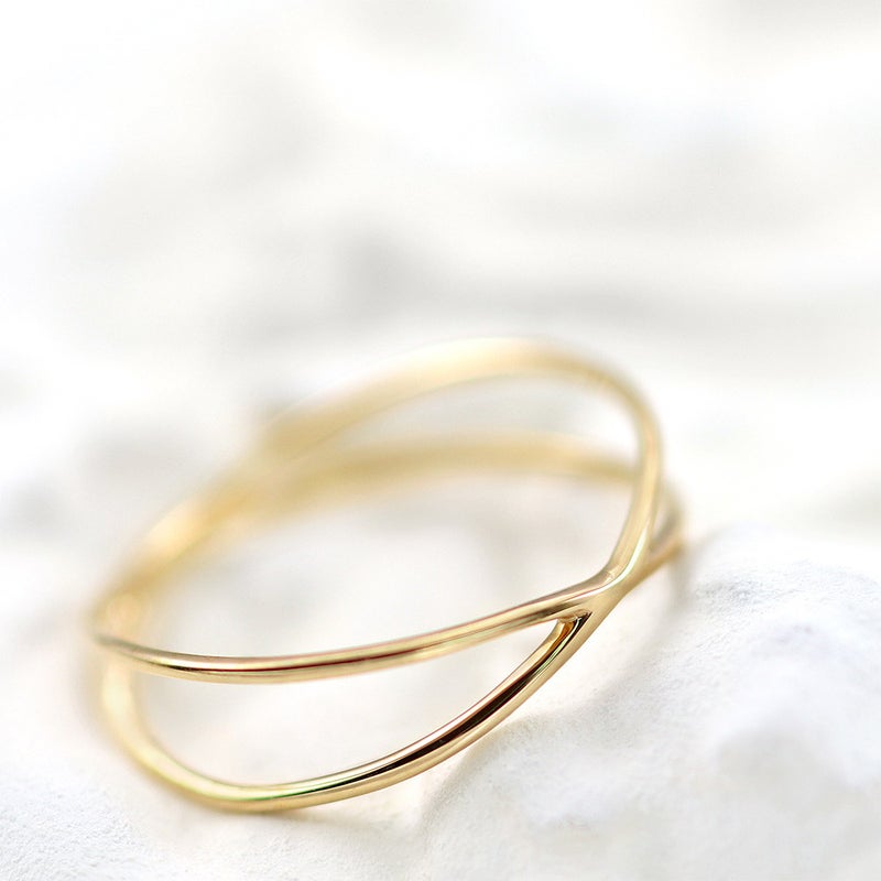 K10YG 交差モチーフ ピンキーリング_02