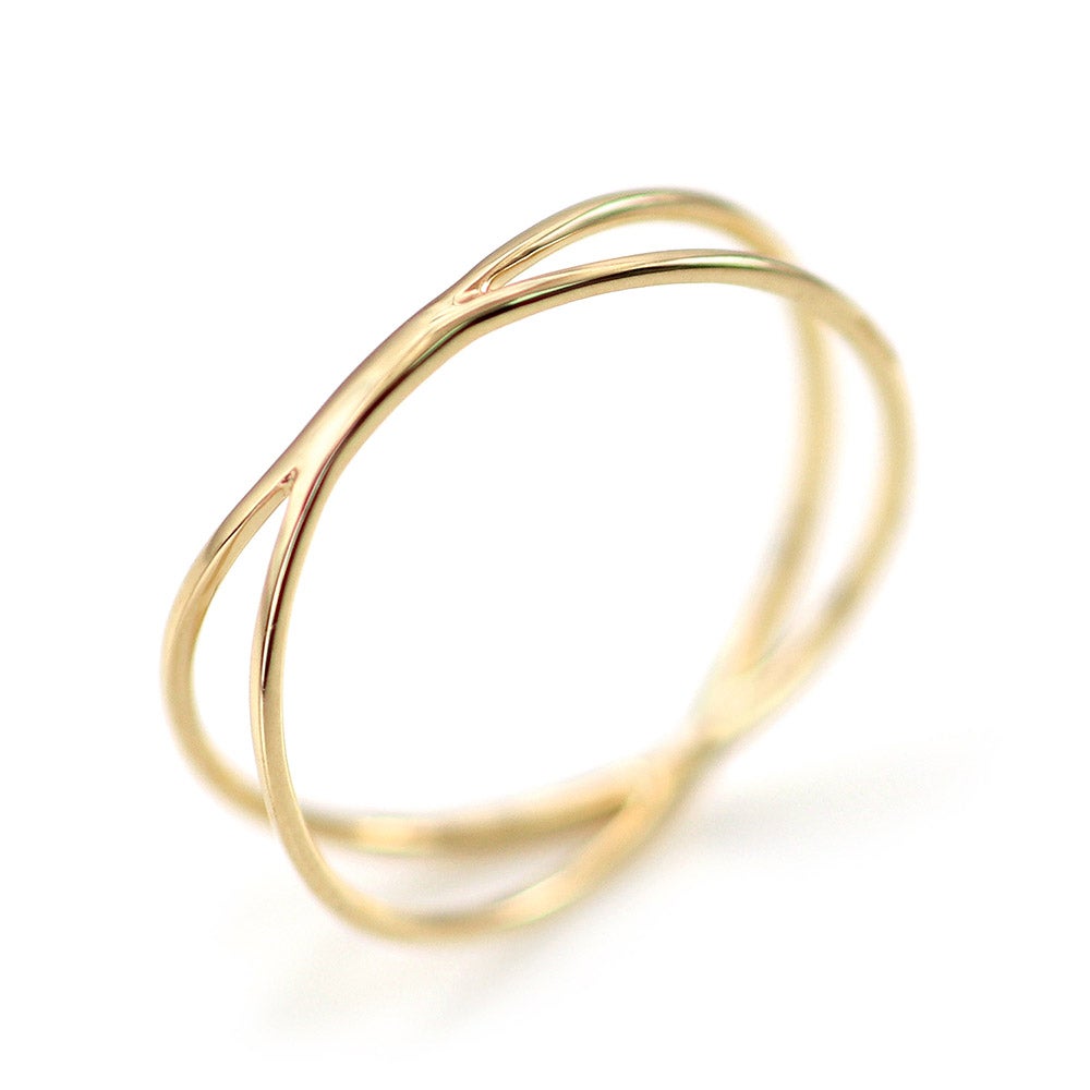 K10YG 交差モチーフ ピンキーリング_04