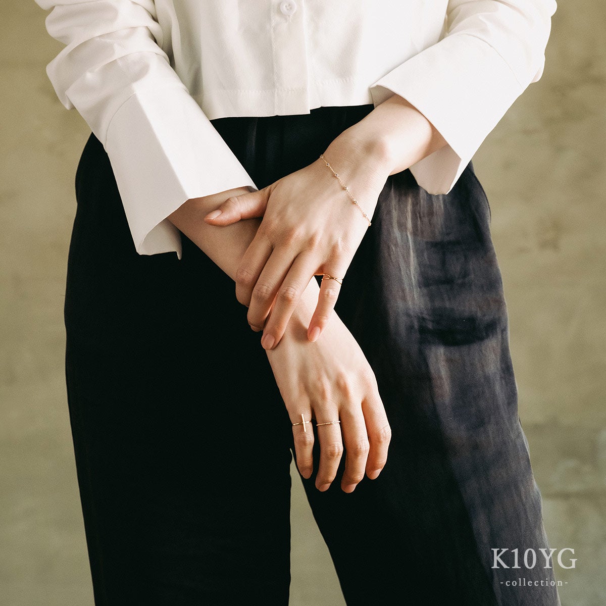 K10YG 交差モチーフ ピンキーリング_10