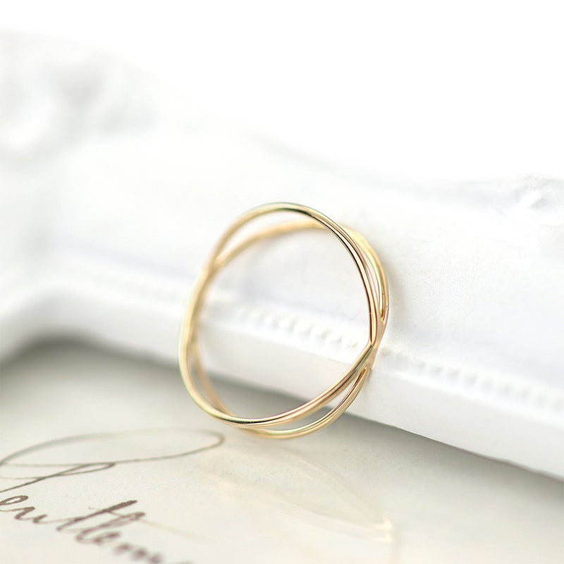 K10YG 交差モチーフ ピンキーリング_11