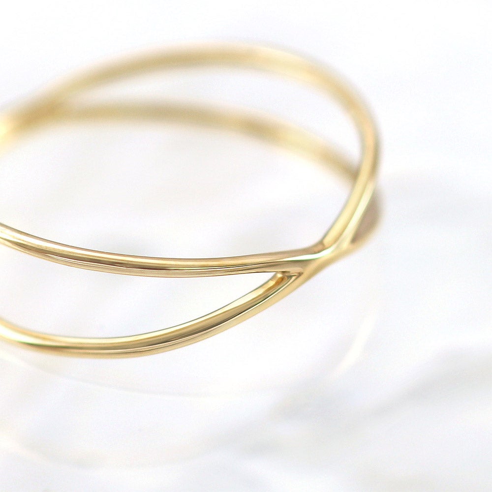 K10YG 交差モチーフ ピンキーリング_12