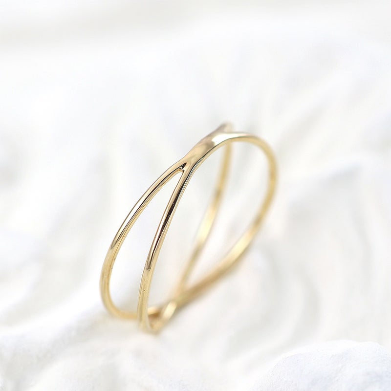 K10YG 交差モチーフ ピンキーリング_15