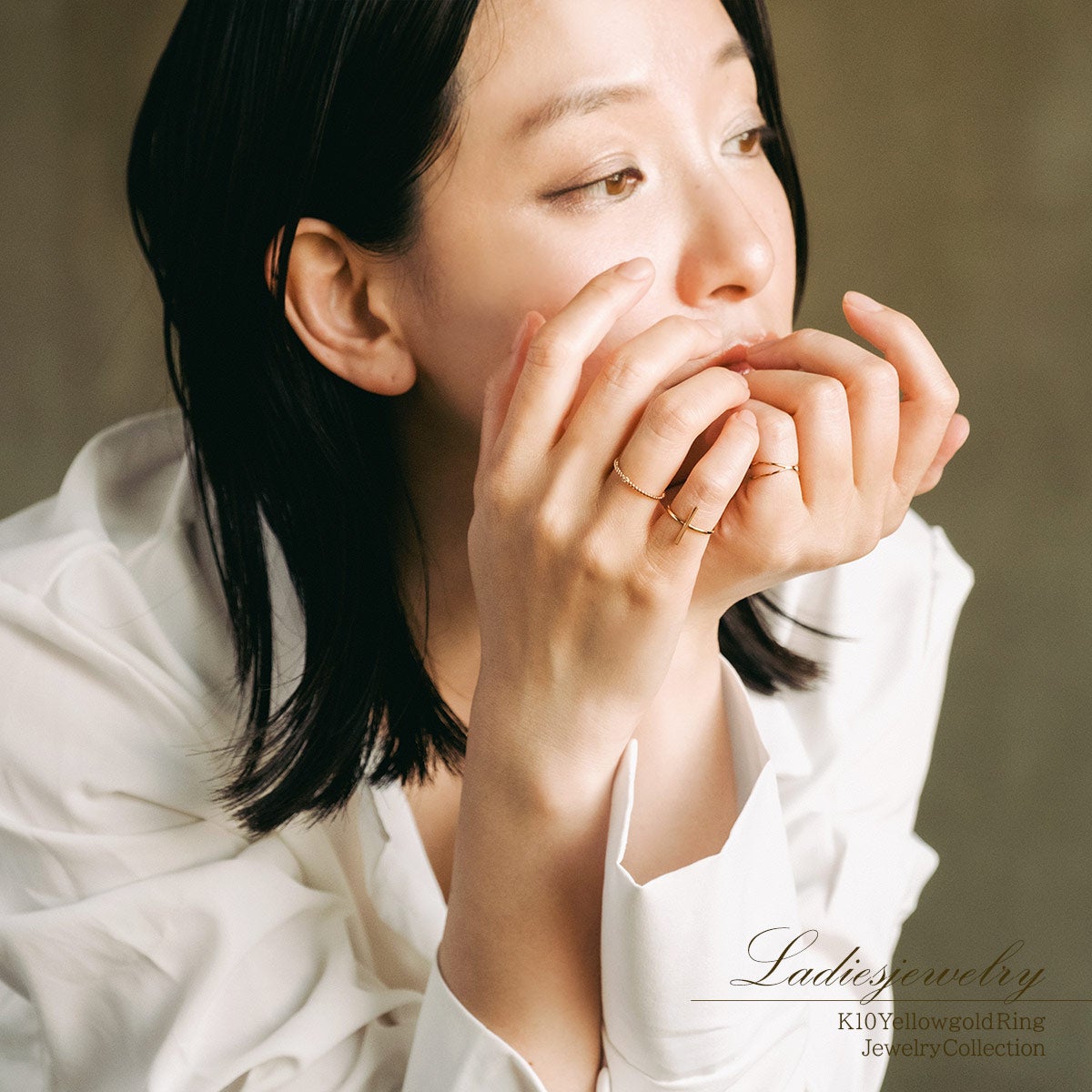 K10YG 交差モチーフ ピンキーリング_16