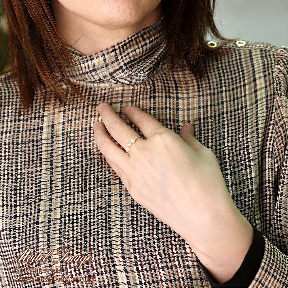 K10YG アコヤ真珠 チェーンリング_11