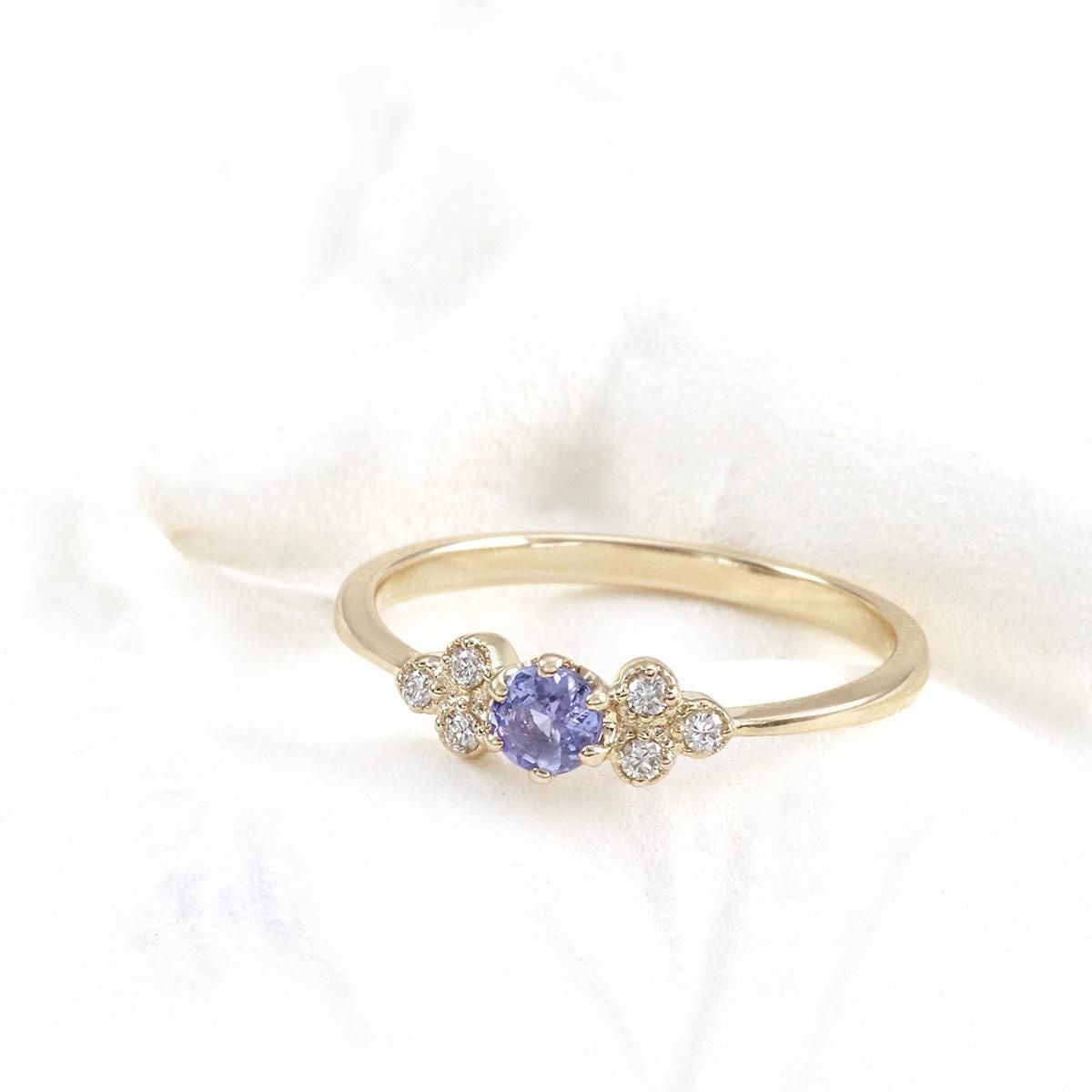 K10YG ダイヤモンド＆タンザナイトリング_02