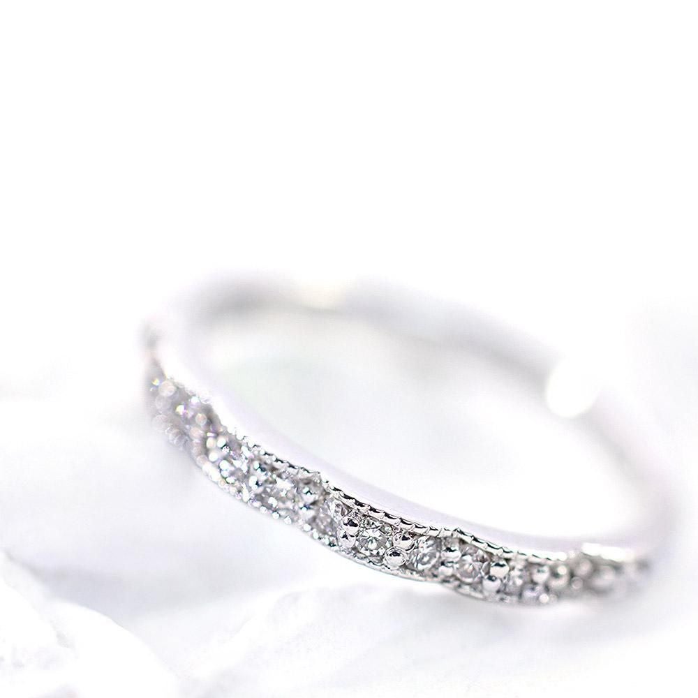 K10WG ダイヤモンド 0.13ct ピンキーリング_02