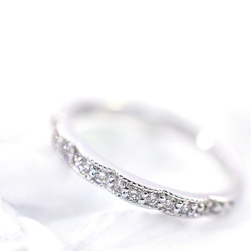 K10WG ダイヤモンド 0.13ct ピンキーリング_02