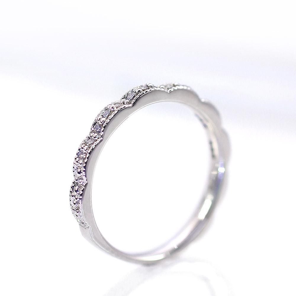 K10WG ダイヤモンド 0.13ct ピンキーリング_03