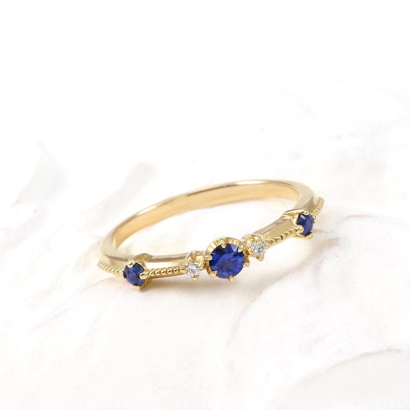 K18YG ダイヤモンド＆サファイア リング_02