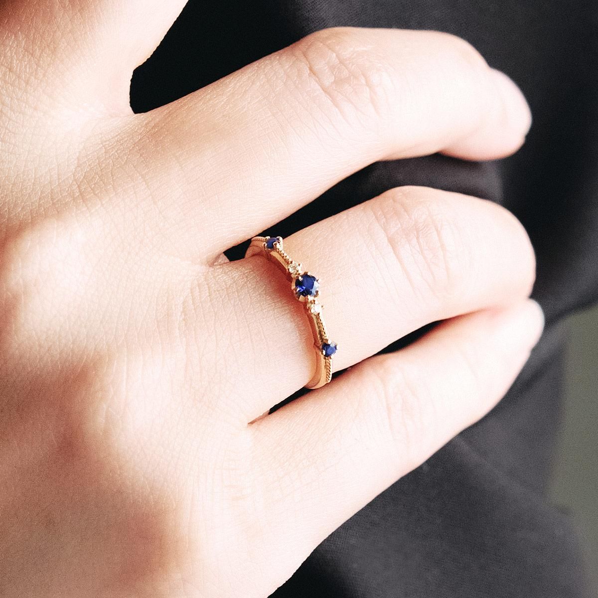 K18YG ダイヤモンド＆サファイア リング_04