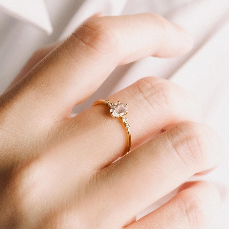 K18YG ダイヤモンド＆モルガナイトリング_04