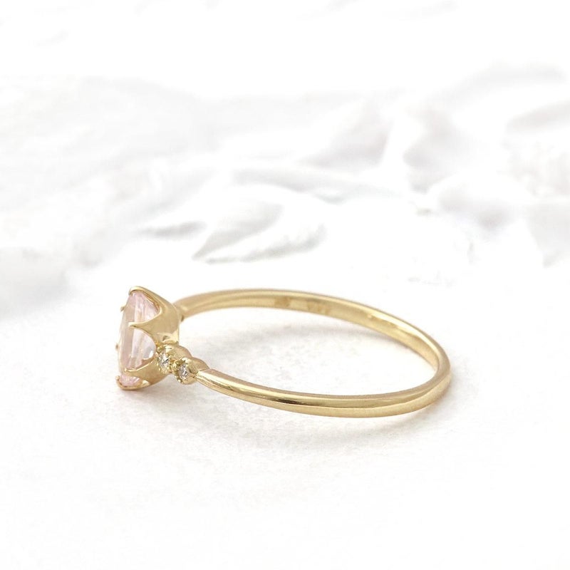 K18YG ダイヤモンド＆モルガナイトリング_09