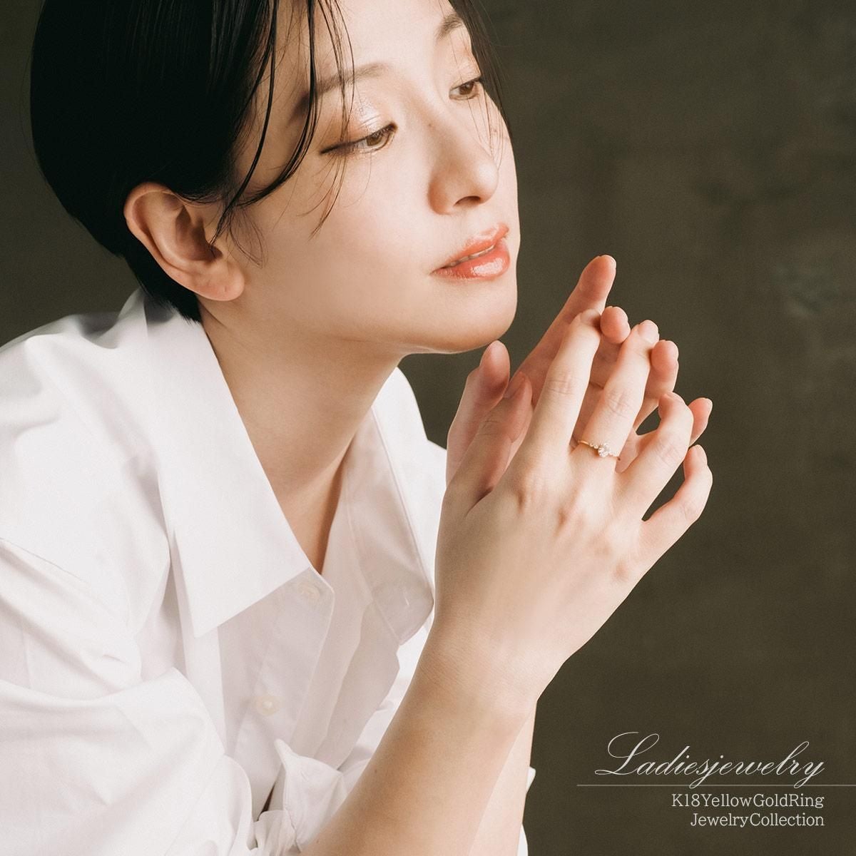 K18YG ダイヤモンド＆モルガナイトリング_11