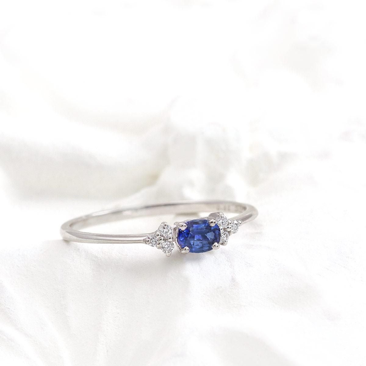 Pt900 ダイヤモンド＆サファイア リング 9月 誕生石_02