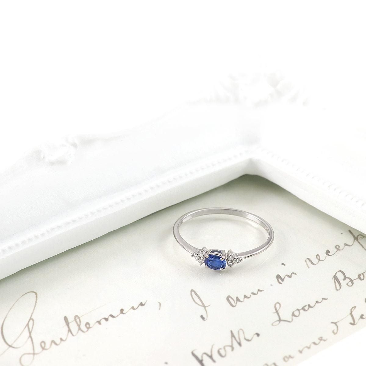 Pt900 ダイヤモンド＆サファイア リング 9月 誕生石_03