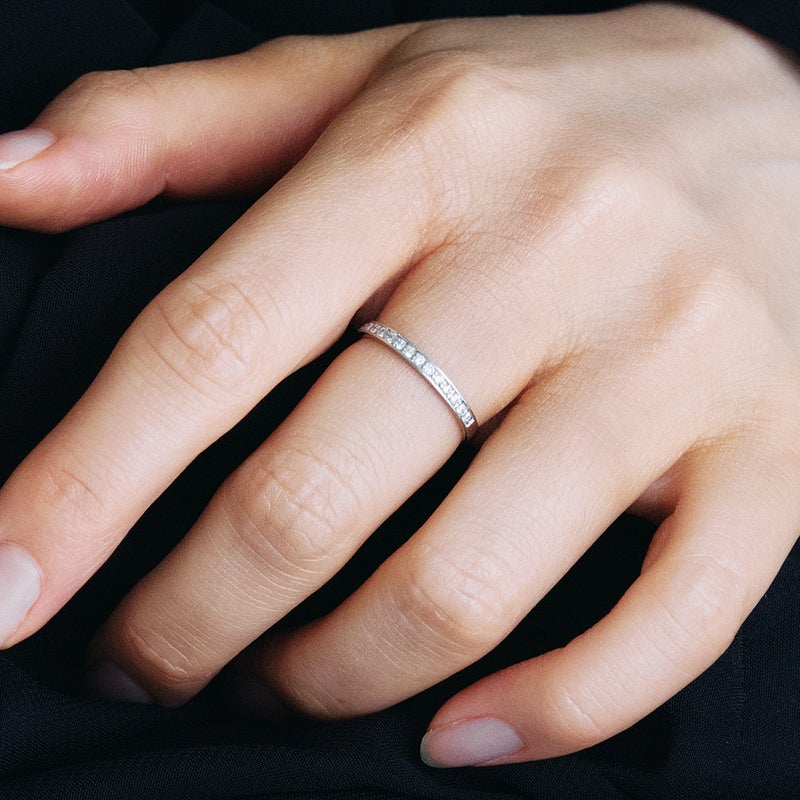 Pt950 ダイヤモンド ハーフエタニティリング_05