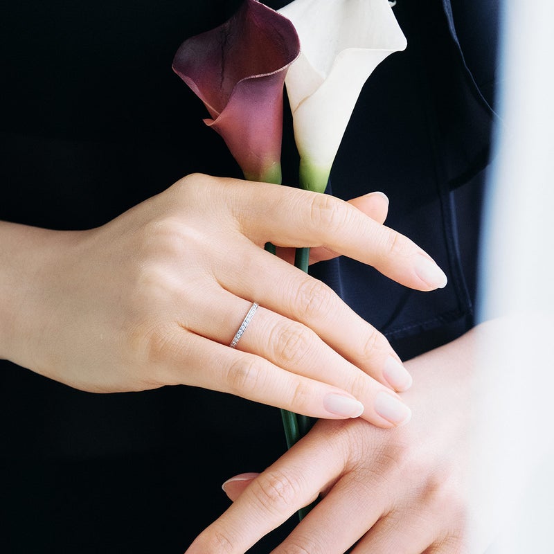 Pt950 ダイヤモンド ハーフエタニティリング_10