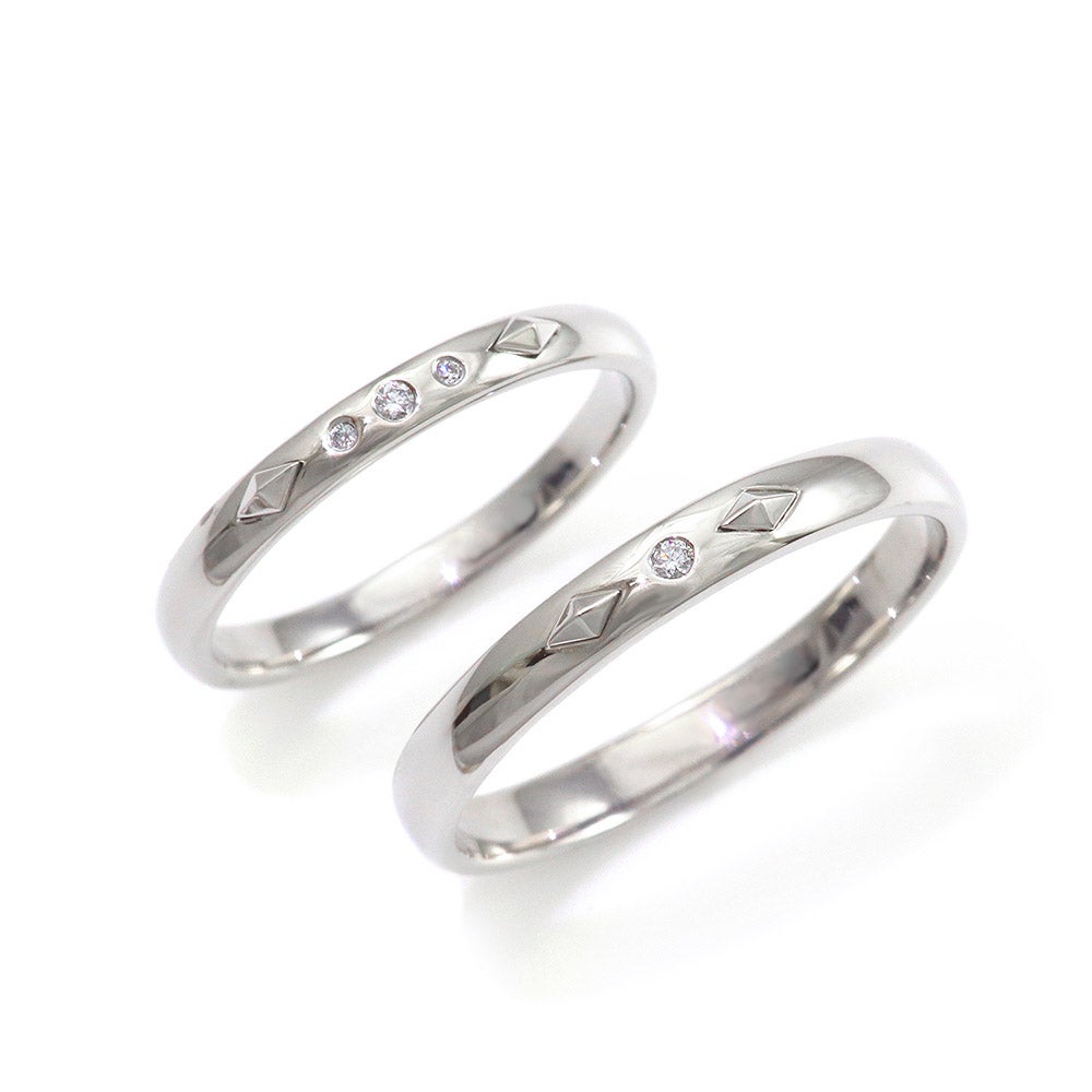 結婚指輪 PertoDeTi ダイヤモンド プラチナ ロゼンジ(ひし形) マリッジリング 【納期：約30日】_02