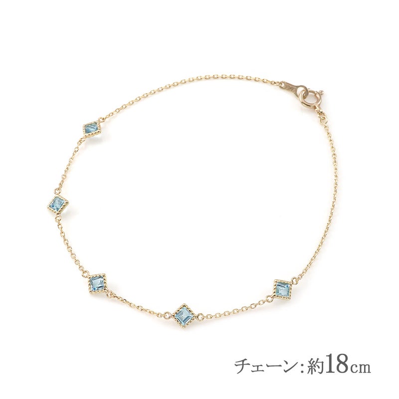 K10YG ブルートパーズ ブレスレット 11月誕生石_05