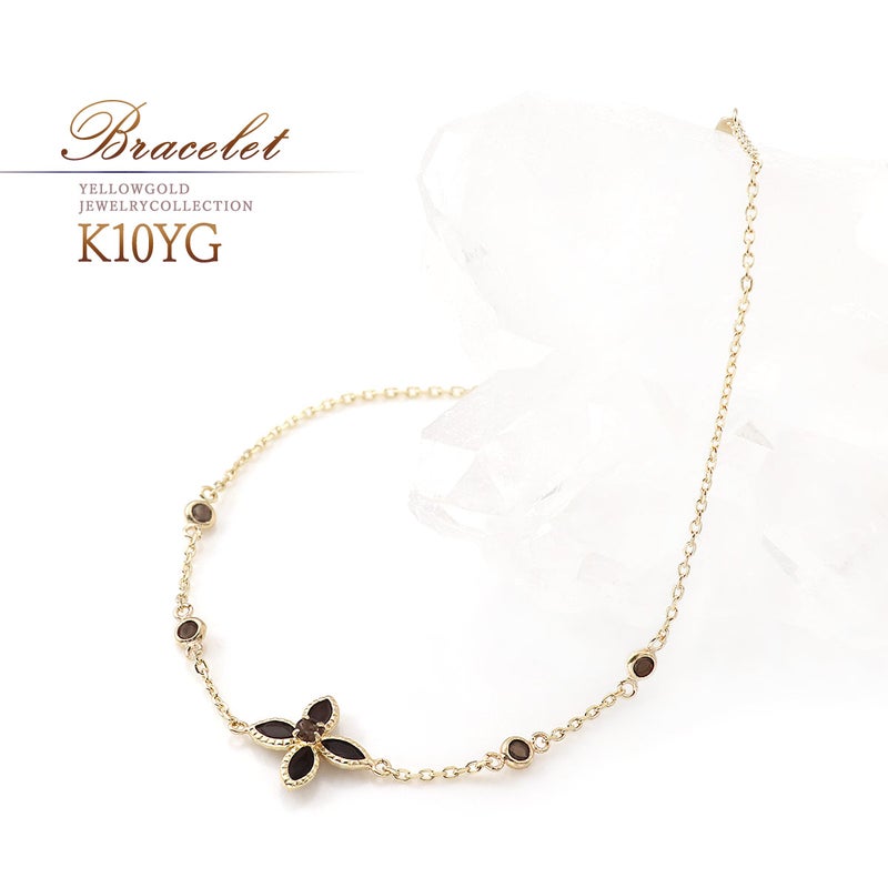 K10YG オニキス&スモーキークォーツ ブレスレット_01