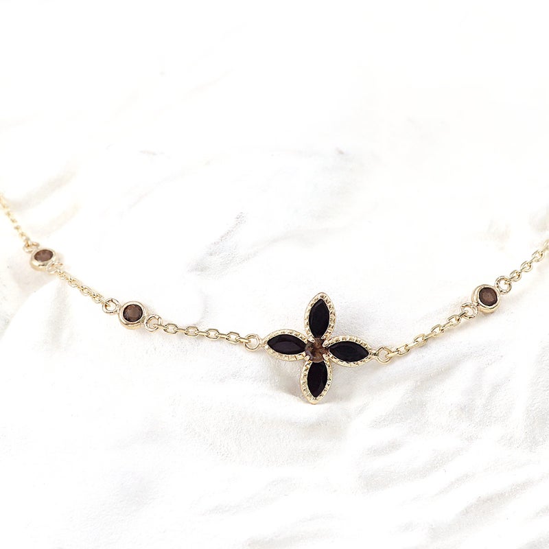 K10YG オニキス&スモーキークォーツ ブレスレット_02