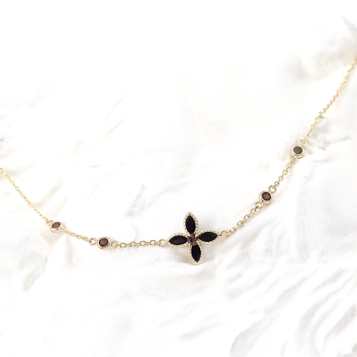 K10YG オニキス&スモーキークォーツ ブレスレット_09