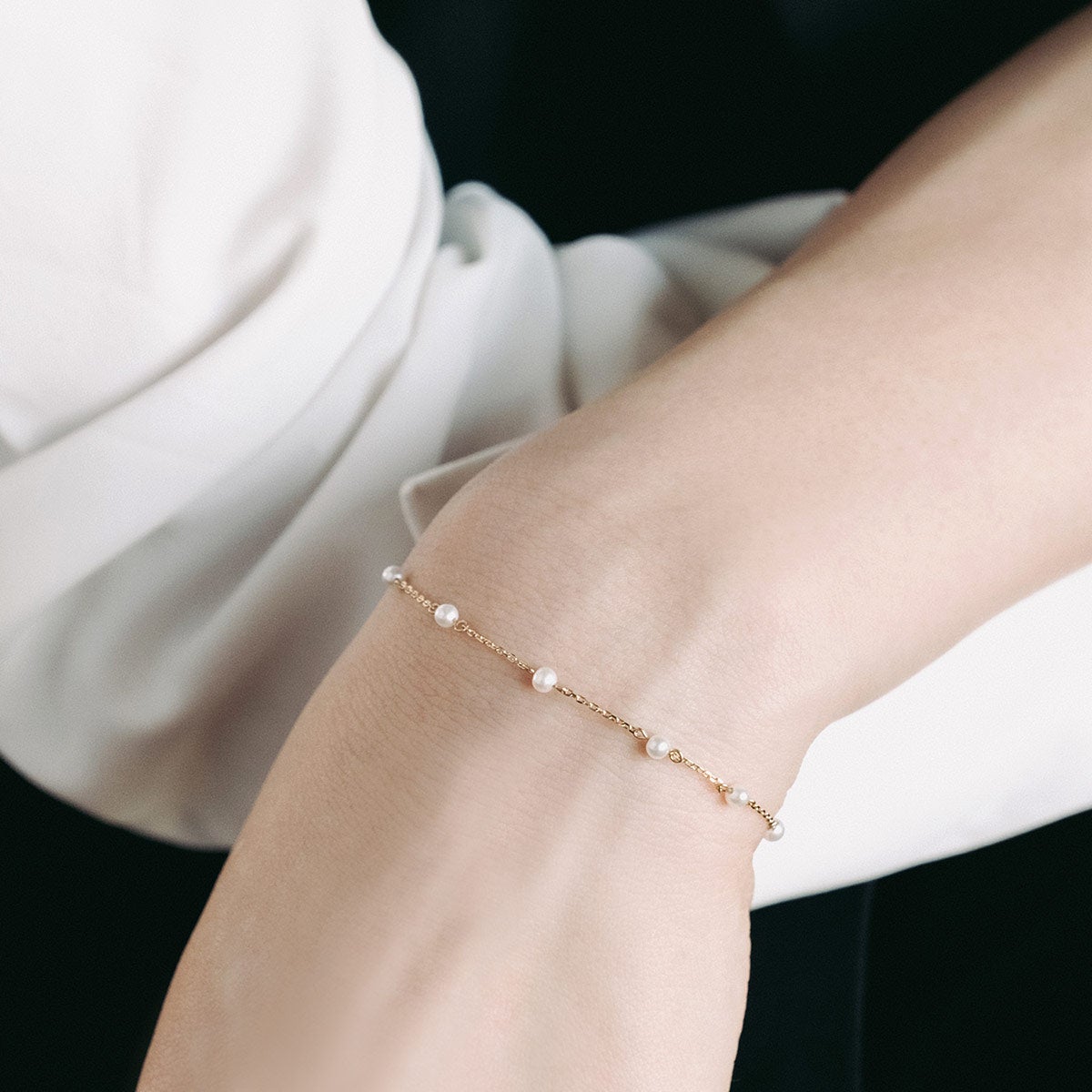 K10YG 淡水真珠＆ターコイズ ブレスレット_04