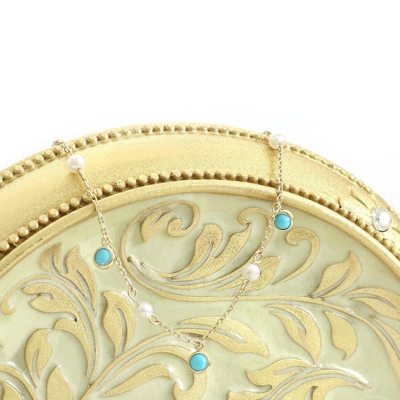 K10YG ターコイズ＆淡水真珠 ブレスレット_03