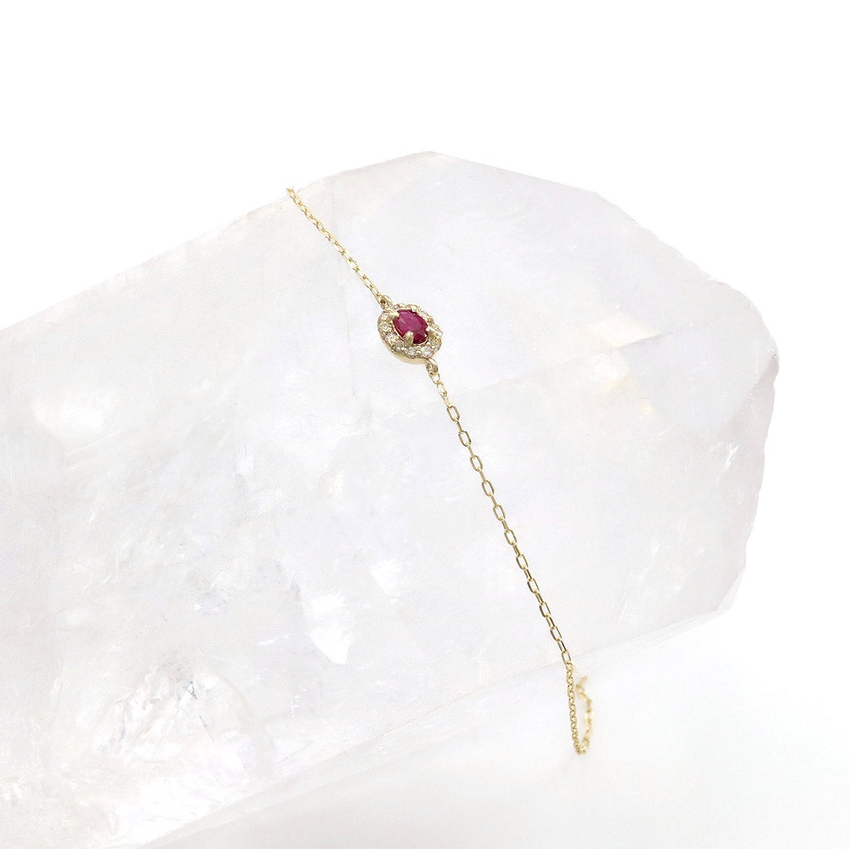 K10YG ルビー＆ダイヤモンド ブレスレット_11