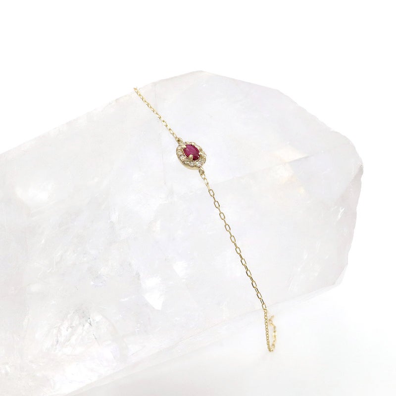 K10YG ルビー＆ダイヤモンド ブレスレット_11