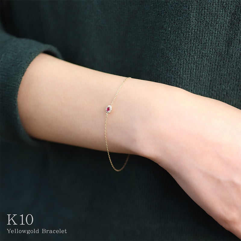 K10YG ルビー＆ダイヤモンド ブレスレット_12