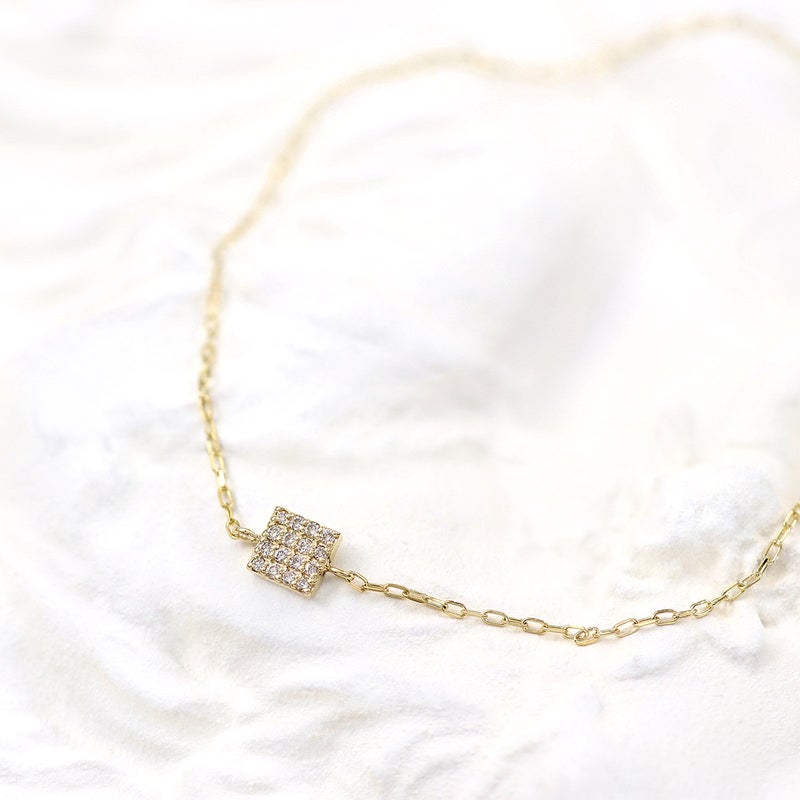 K10YG ダイヤモンド スクエアモチーフ ブレスレット_02