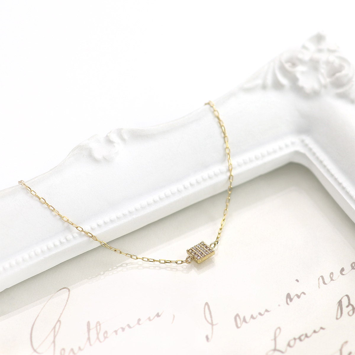 K10YG ダイヤモンド スクエアモチーフ ブレスレット_04