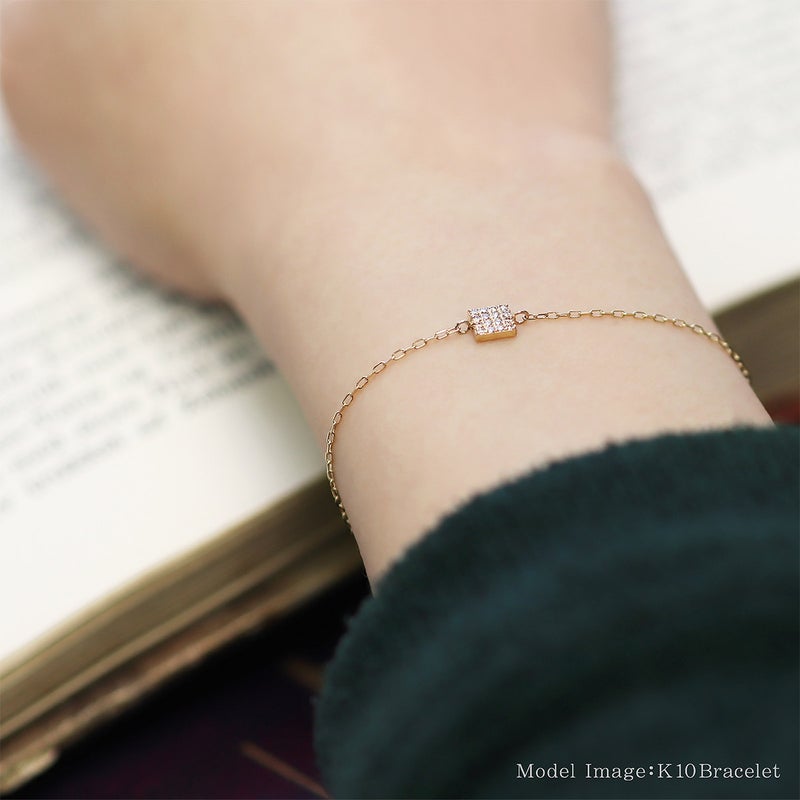 K10YG ダイヤモンド スクエアモチーフ ブレスレット_05