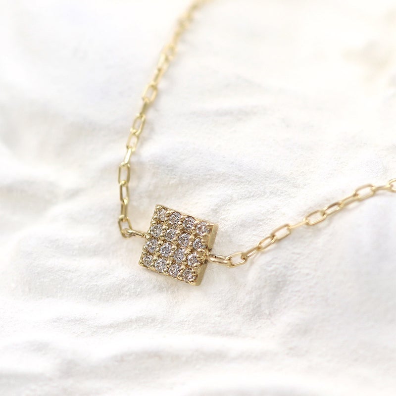 K10YG ダイヤモンド スクエアモチーフ ブレスレット_09