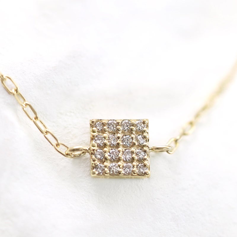 K10YG ダイヤモンド スクエアモチーフ ブレスレット_10