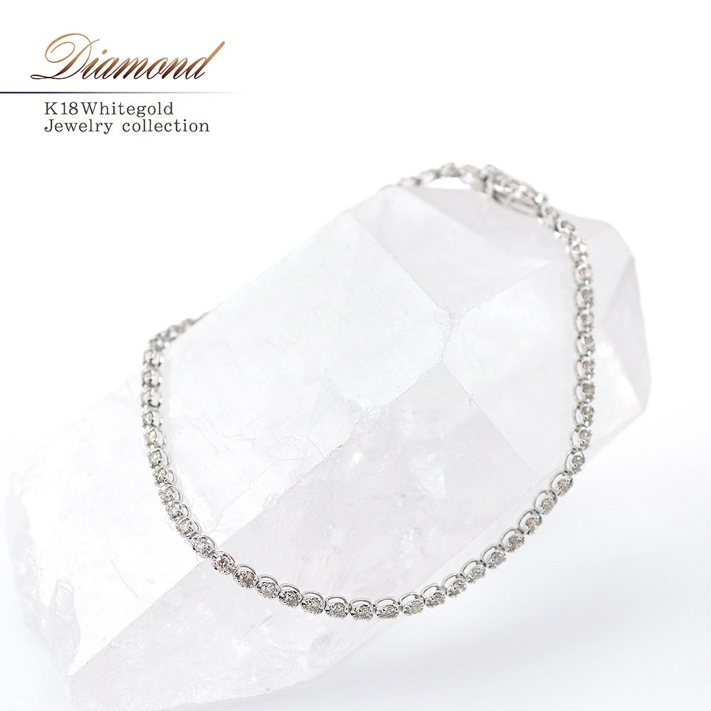 K18WG ダイヤモンド 1.0ct ブレスレット_01