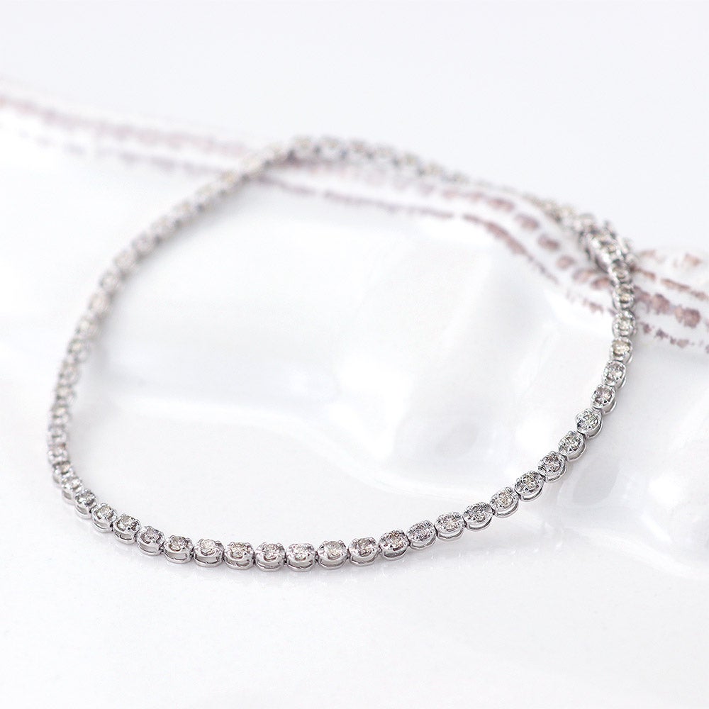 K18WG ダイヤモンド 1.0ct ブレスレット_12