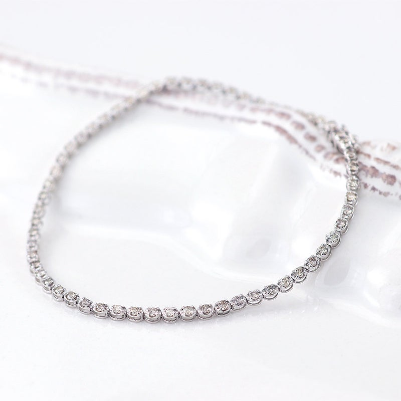 K18WG ダイヤモンド 1.0ct ブレスレット_12