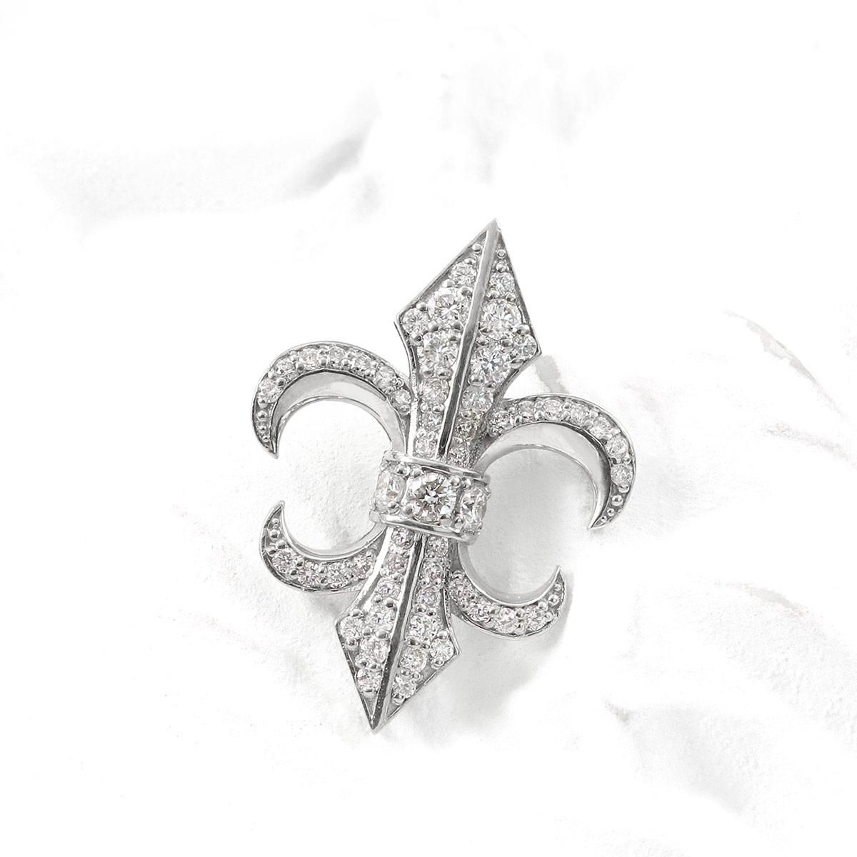 Pt900 百合の紋章 ブローチ_02