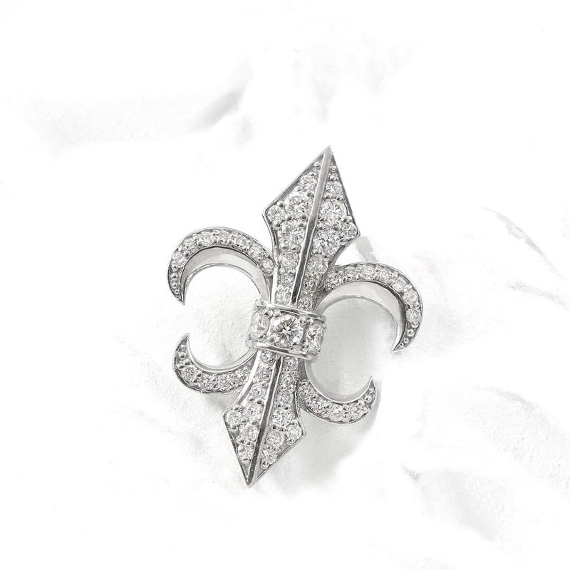 Pt900 百合の紋章 ブローチ_02