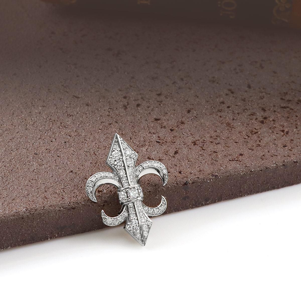 Pt900 百合の紋章 ブローチ_03