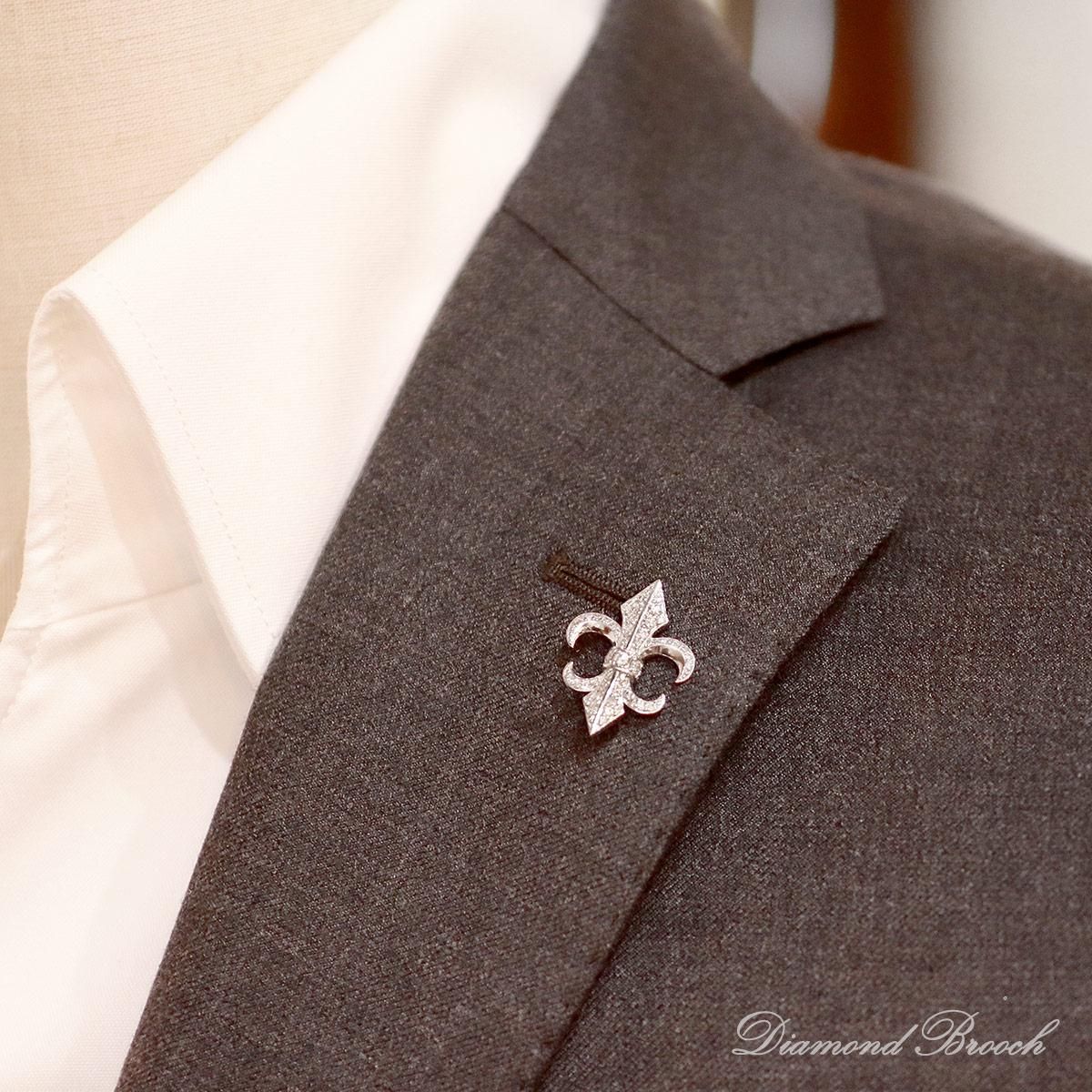 Pt900 百合の紋章 ブローチ_04