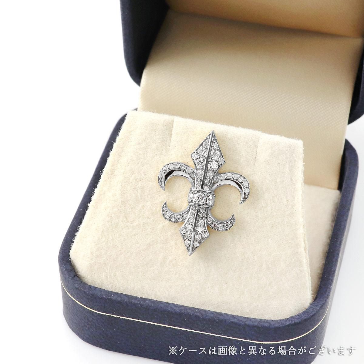 Pt900 百合の紋章 ブローチ_11