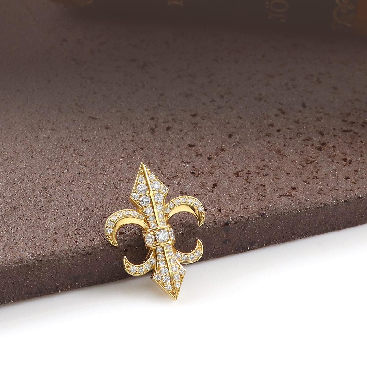 K18YG 百合の紋章 ブローチ_03