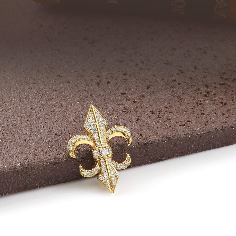 K18YG 百合の紋章 ブローチ_03