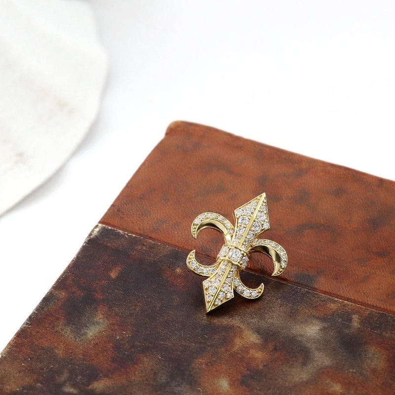 K18YG 百合の紋章 ブローチ_10